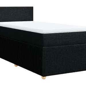 Boxspring met matras stof zwart 90×200 cm Boxspring met matras stof zwart 90×200 cm