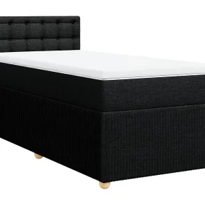Boxspring met matras stof zwart 100×200 cm