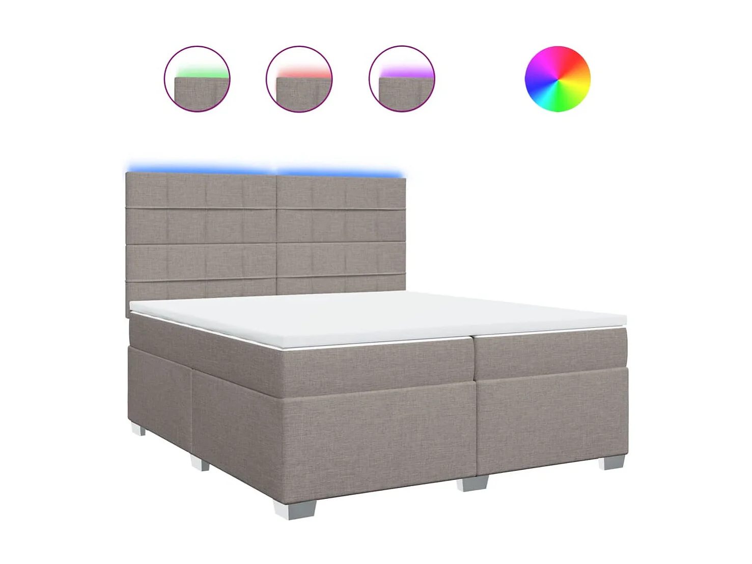 Boxspring met matras stof taupe 200x200 cm