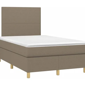 Boxspring met matras stof taupe 120×190 cm Boxspring met matras stof taupe 120×190 cm