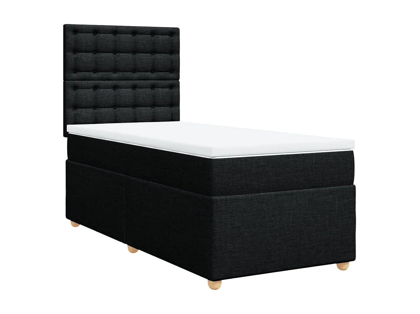 Boxspring met matras stof zwart 80x200 cm