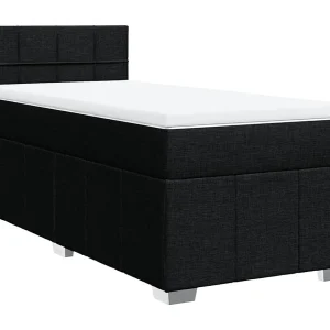 Boxspring met matras stof zwart 80×200 cm Boxspring met matras stof zwart 80×200 cm