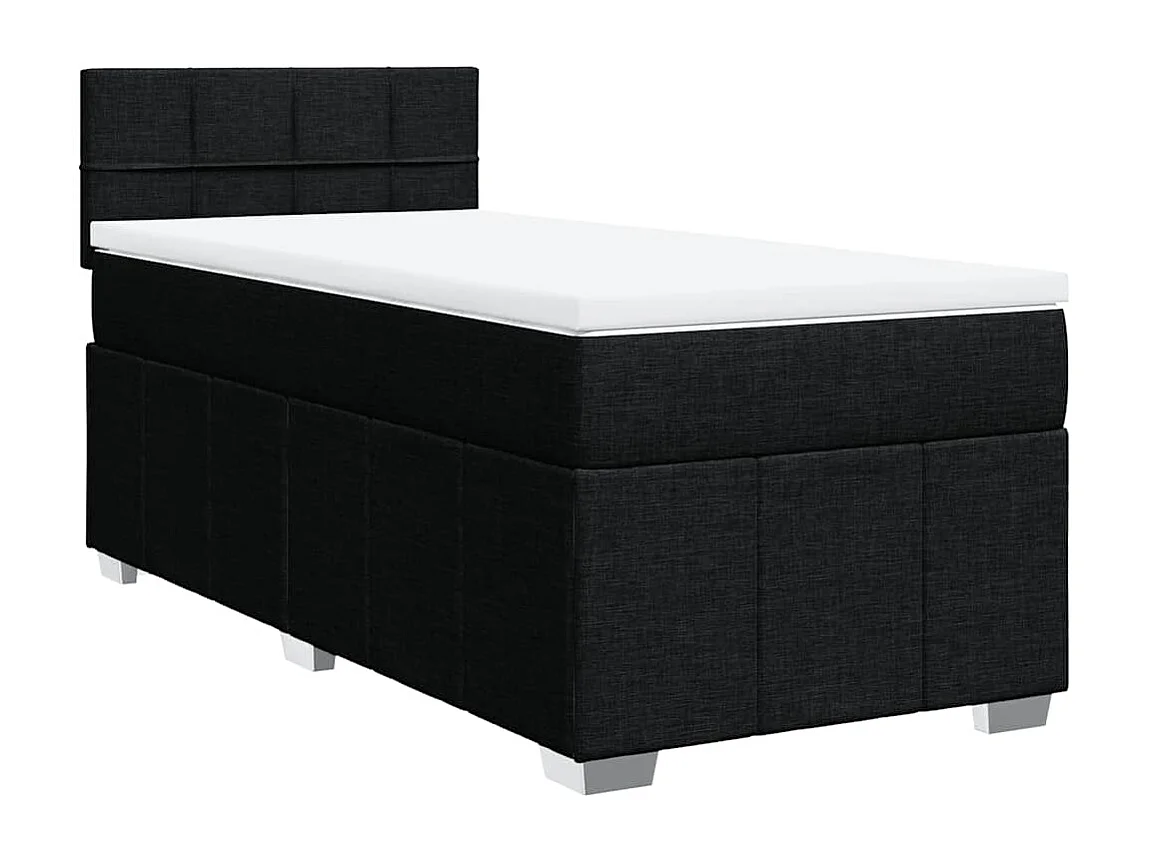 Boxspring met matras stof zwart 80x200 cm