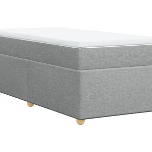 Boxspring met matras stof lichtgrijs 90×190 cm Boxspring met matras stof lichtgrijs 90×190 cm