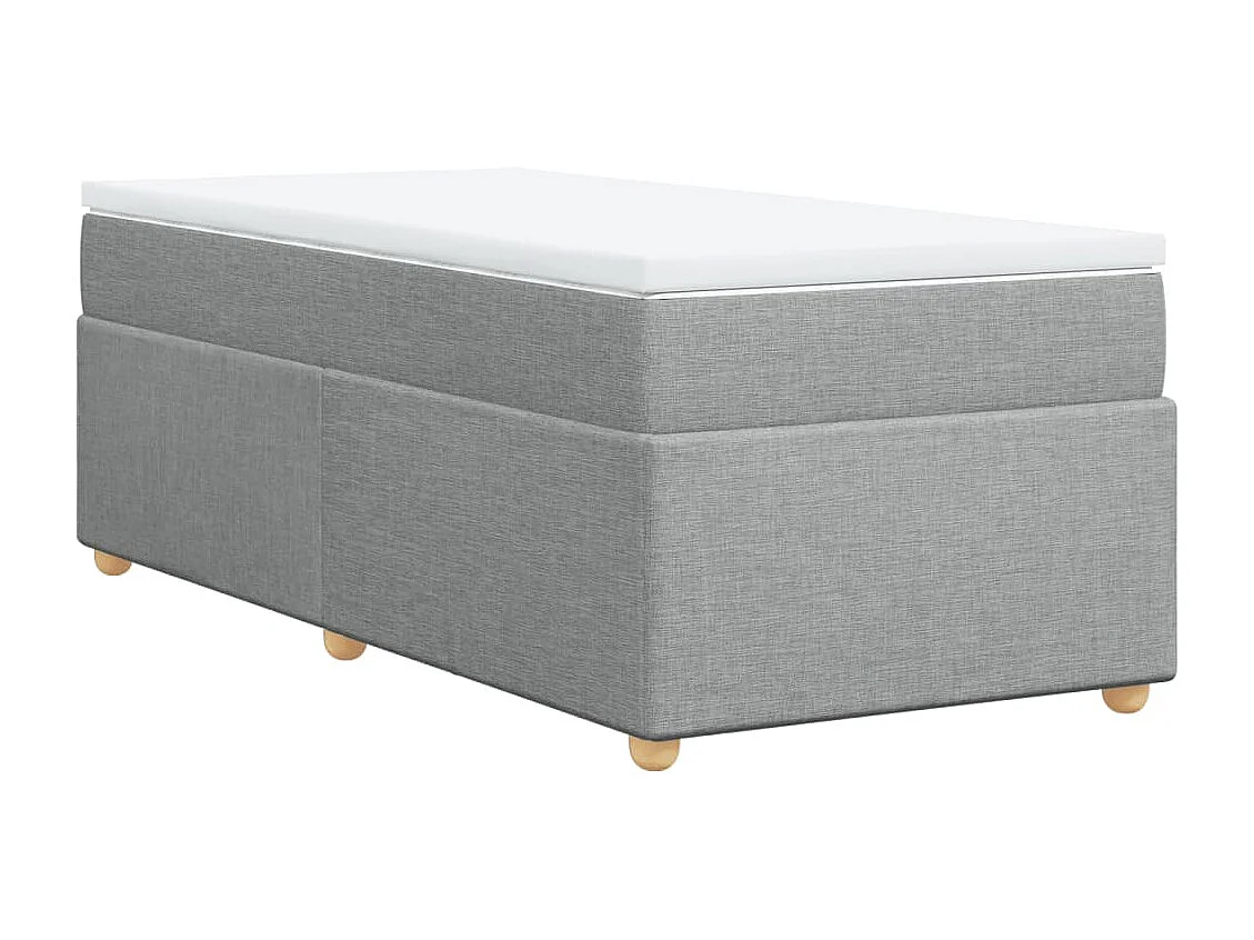 Boxspring met matras stof lichtgrijs 90x190 cm