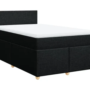 Boxspring met matras stof zwart 120×200 cm