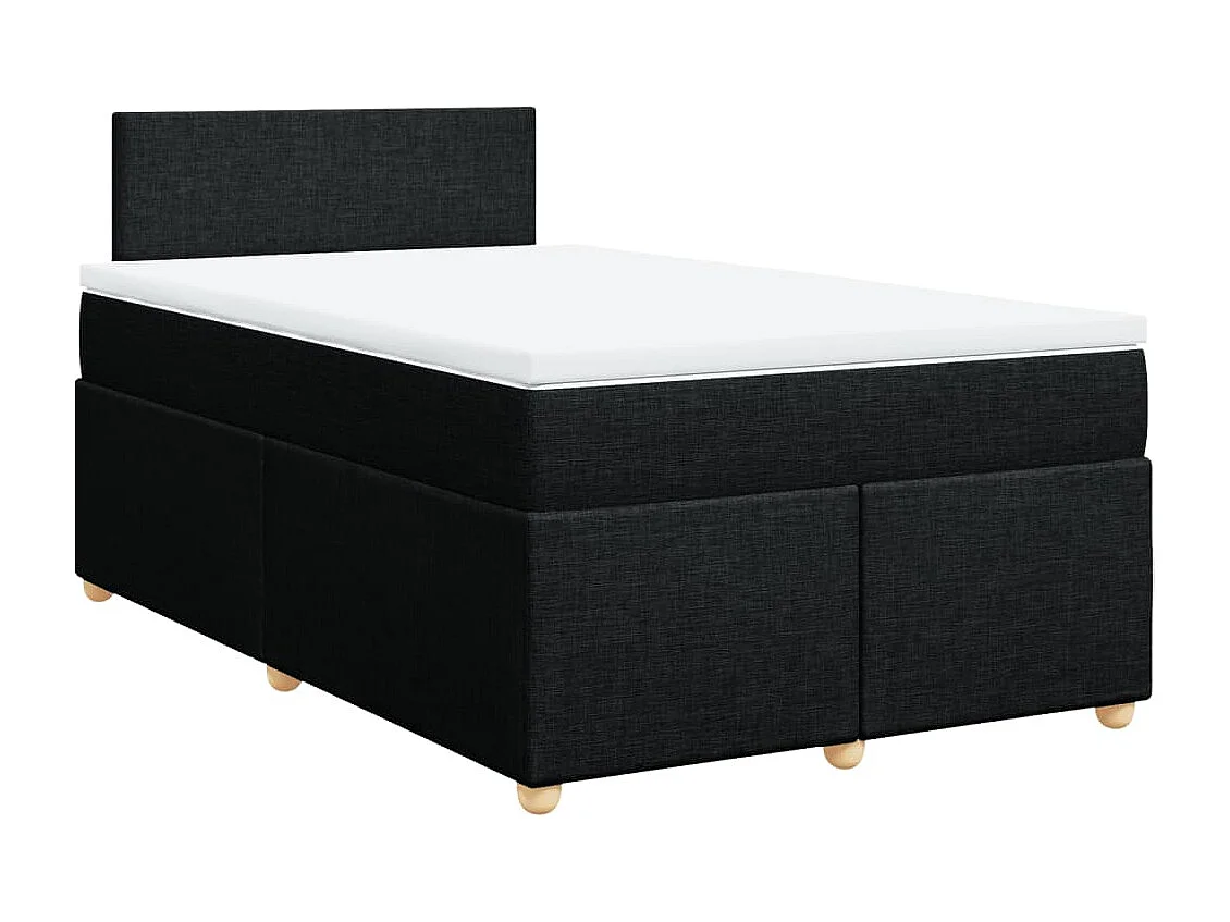 Boxspring met matras stof zwart 120x200 cm