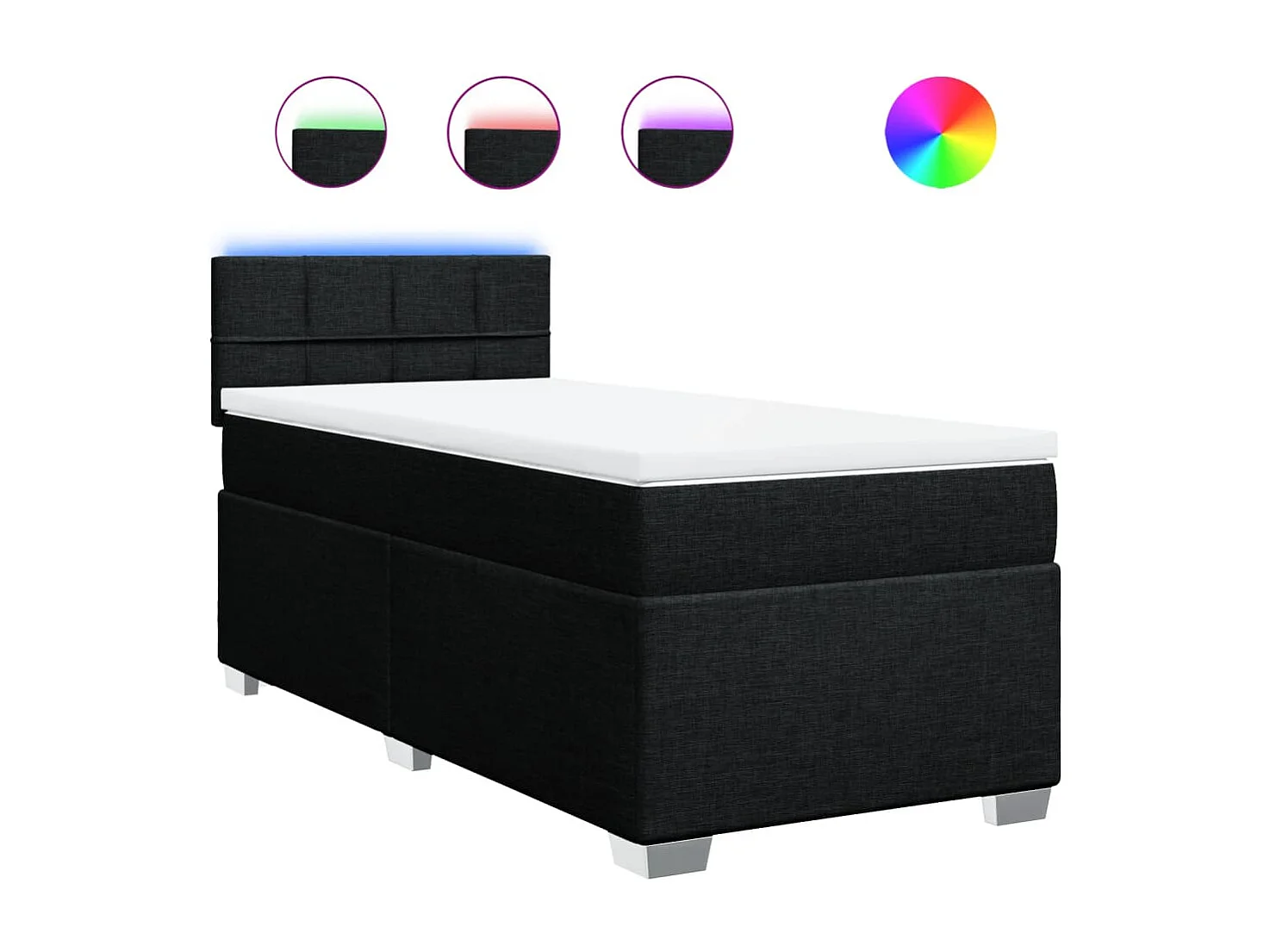 Boxspring met matras stof zwart 100x200 cm