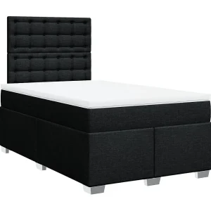 Boxspring met matras stof zwart 120×190 cm Boxspring met matras stof zwart 120×190 cm