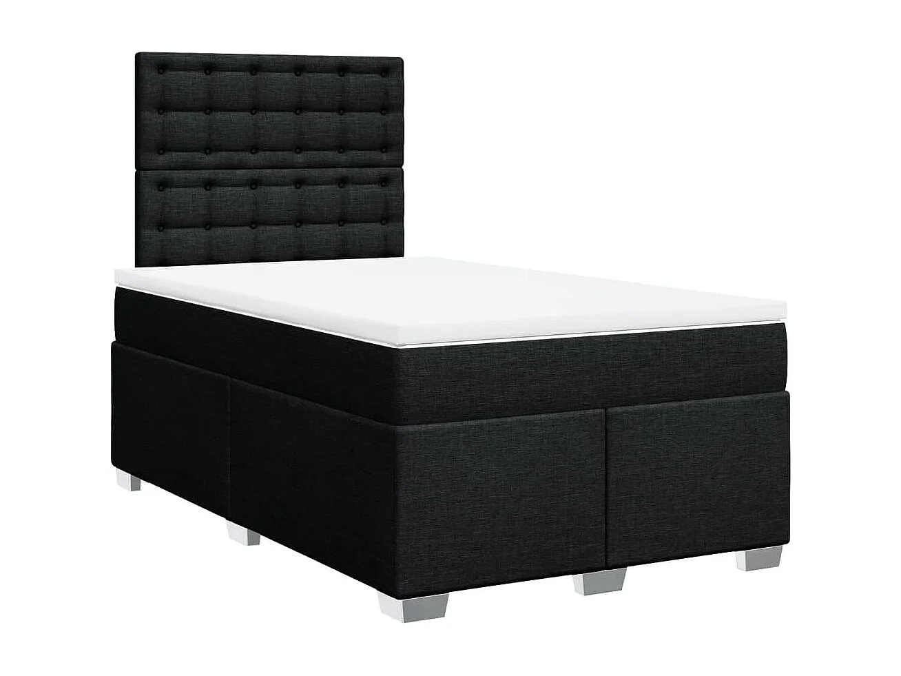 Boxspring met matras stof zwart 120x190 cm