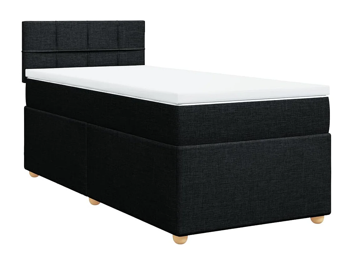 Boxspring met matras stof zwart 90x200 cm