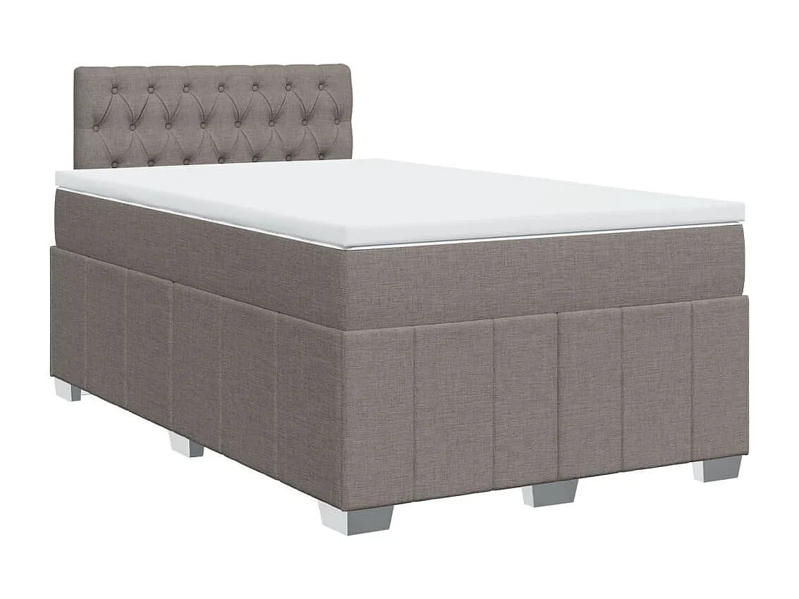 Boxspring met matras stof taupe 120x190 cm