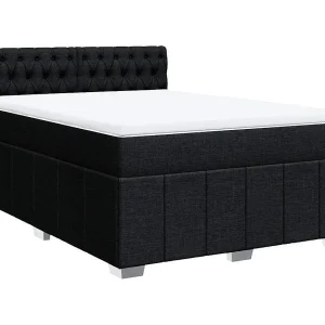 Boxspring met matras stof zwart 140×200 cm Boxspring met matras stof zwart 140×200 cm