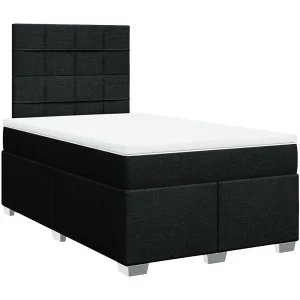 Boxspring met matras stof zwart 120×200 cm