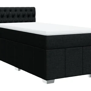 Boxspring met matras stof zwart 80×200 cm Boxspring met matras stof zwart 80×200 cm