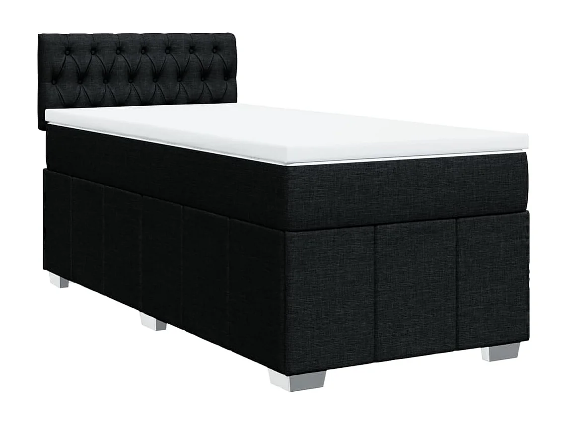 Boxspring met matras stof zwart 80x200 cm