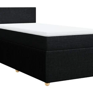 Boxspring met matras stof zwart 80×200 cm Boxspring met matras stof zwart 80×200 cm