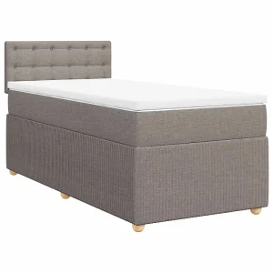 Boxspring met matras stof taupe 90×200 cm Boxspring met matras stof taupe 90×200 cm