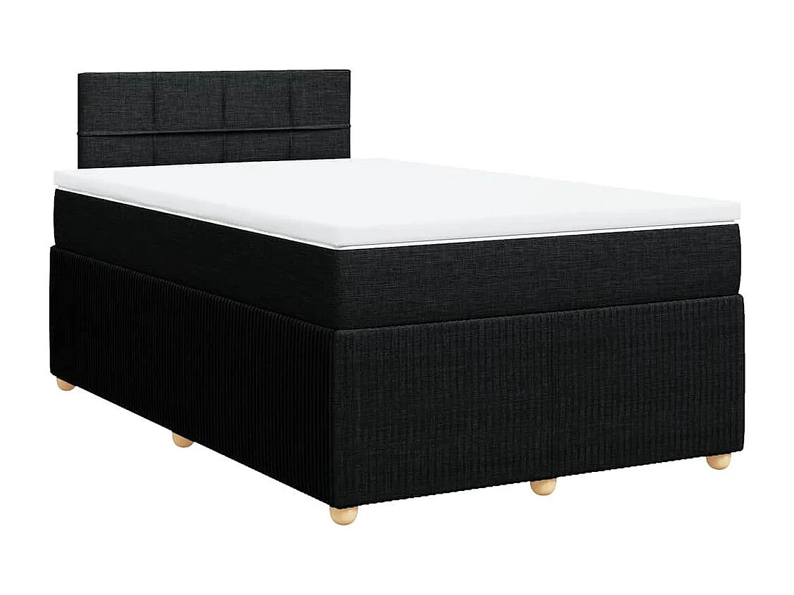 Boxspring met matras stof zwart 120x190 cm