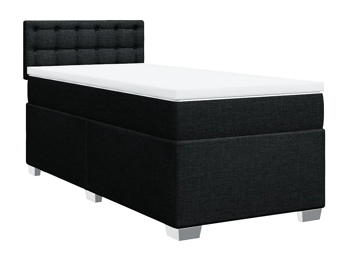 Boxspring met matras stof zwart 80x200 cm