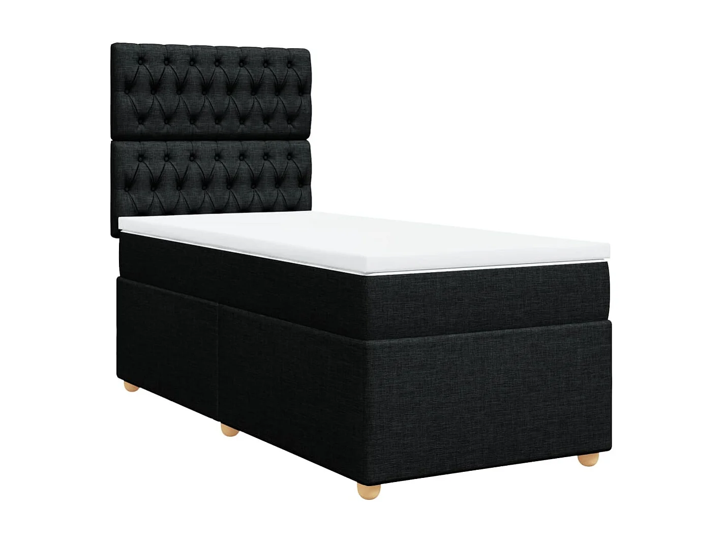 Boxspring met matras stof zwart 80x200 cm