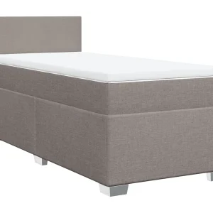 Boxspring met matras stof taupe 80×200 cm