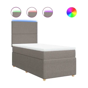 Boxspring met matras stof taupe 100×200 cm
