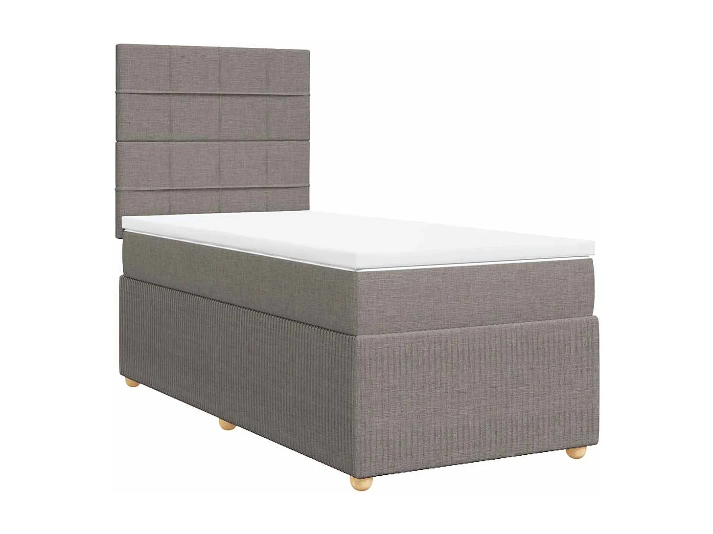 Boxspring met matras stof taupe 80x200 cm