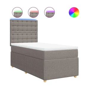 Boxspring met matras stof taupe 100×200 cm