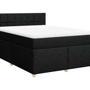 Boxspring met matras stof zwart 140×190 cm Boxspring met matras stof zwart 140×190 cm