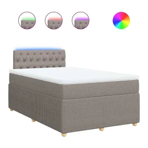 Boxspring met matras stof taupe 120×190 cm