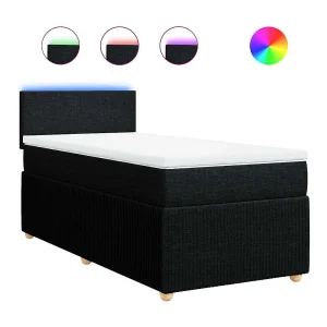 Boxspring met matras stof zwart 100×200 cm Boxspring met matras stof zwart 100×200 cm