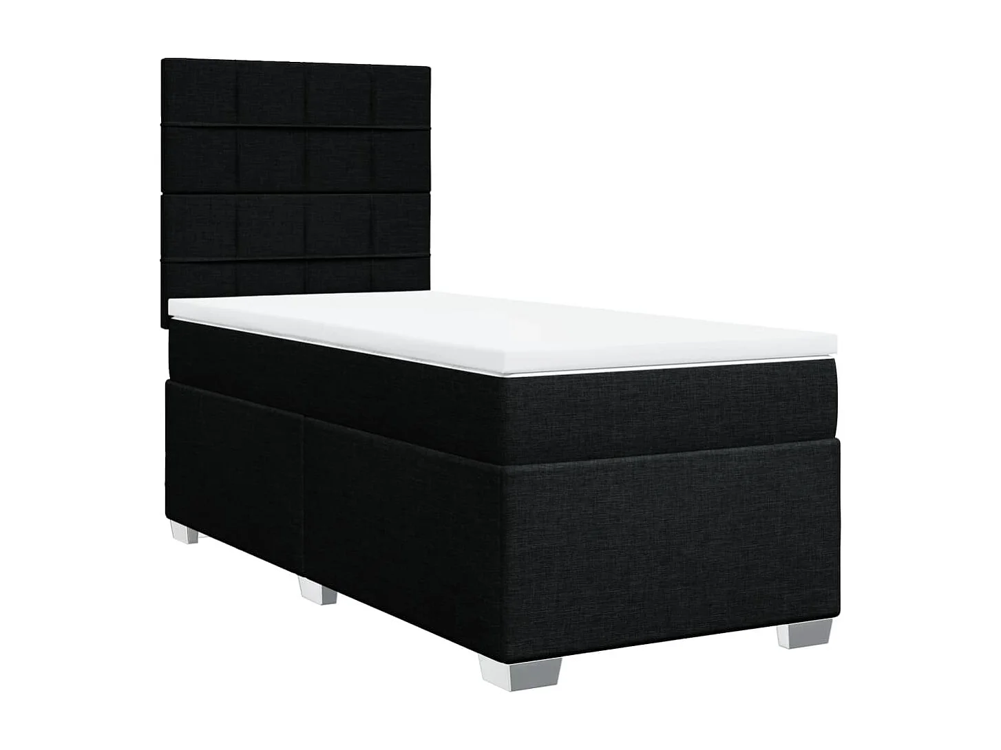 Boxspring met matras stof zwart 100x200 cm