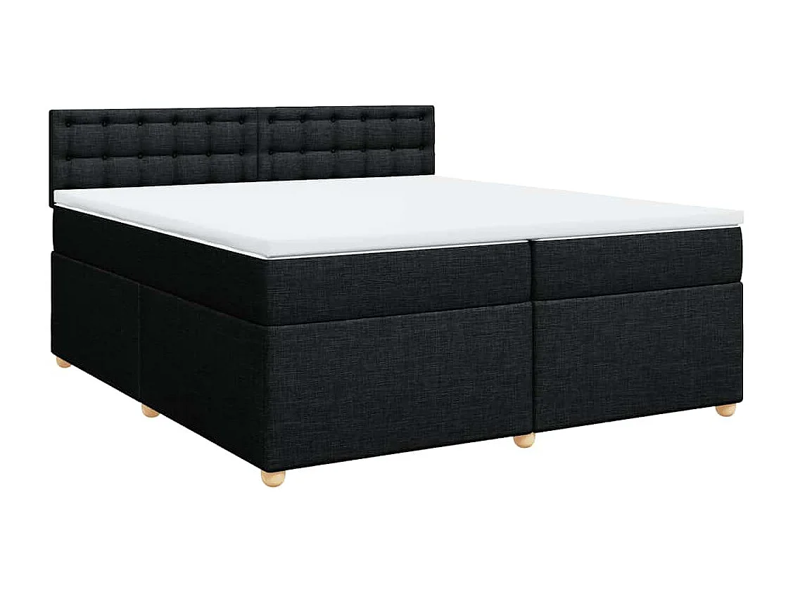 Boxspring met matras stof zwart 200x200 cm