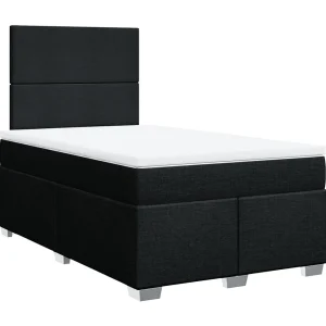 Boxspring met matras stof zwart 120×190 cm Boxspring met matras stof zwart 120×190 cm
