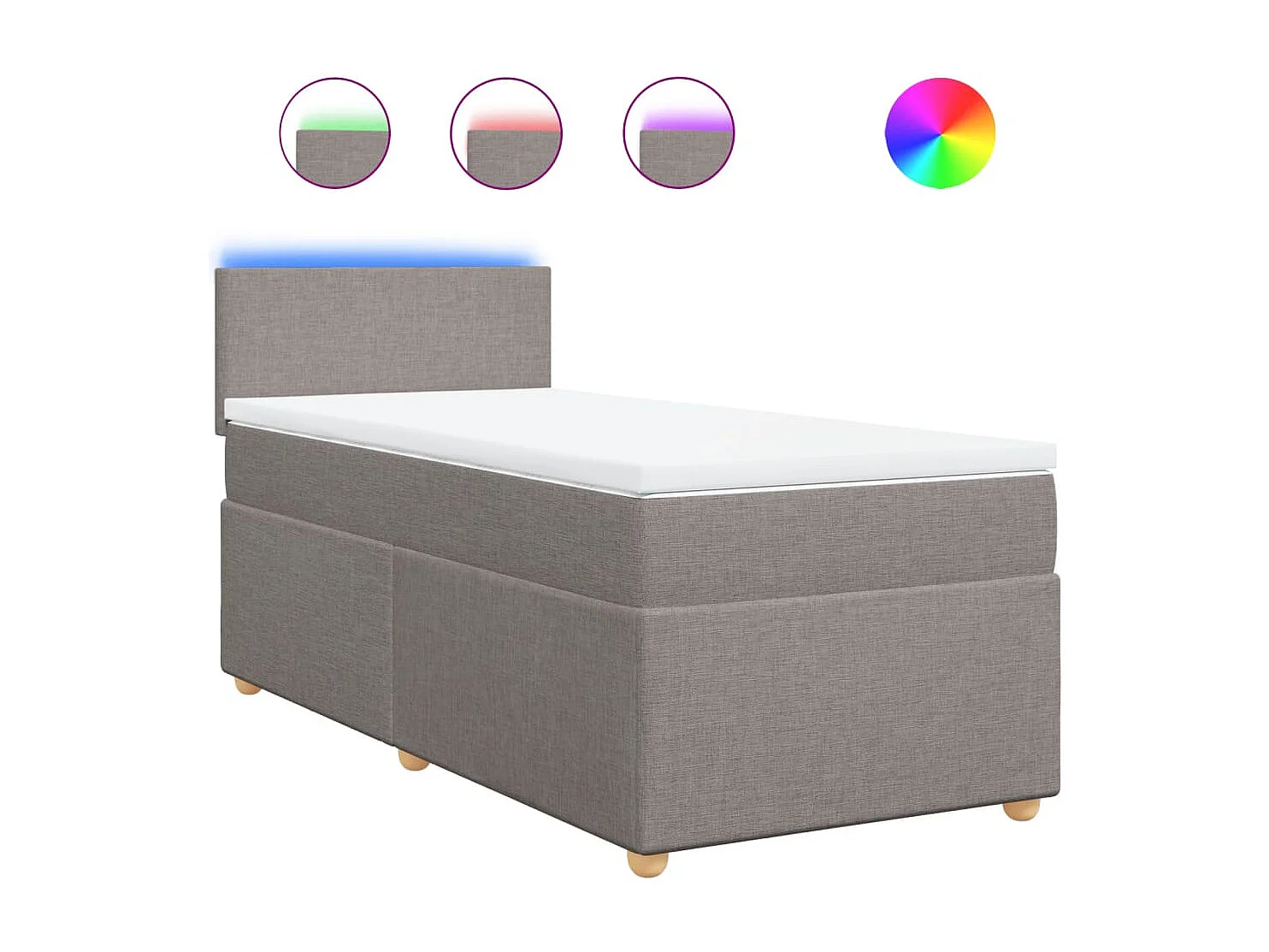 Boxspring met matras stof taupe 80x200 cm