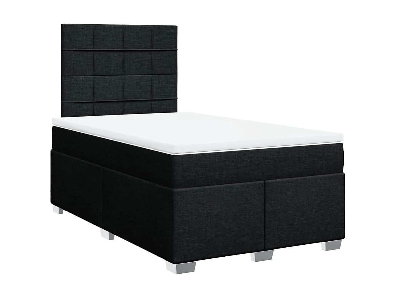 Boxspring met matras stof zwart 120x190 cm