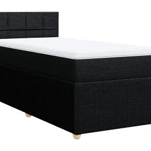 Boxspring met matras stof zwart 100×200 cm Boxspring met matras stof zwart 100×200 cm