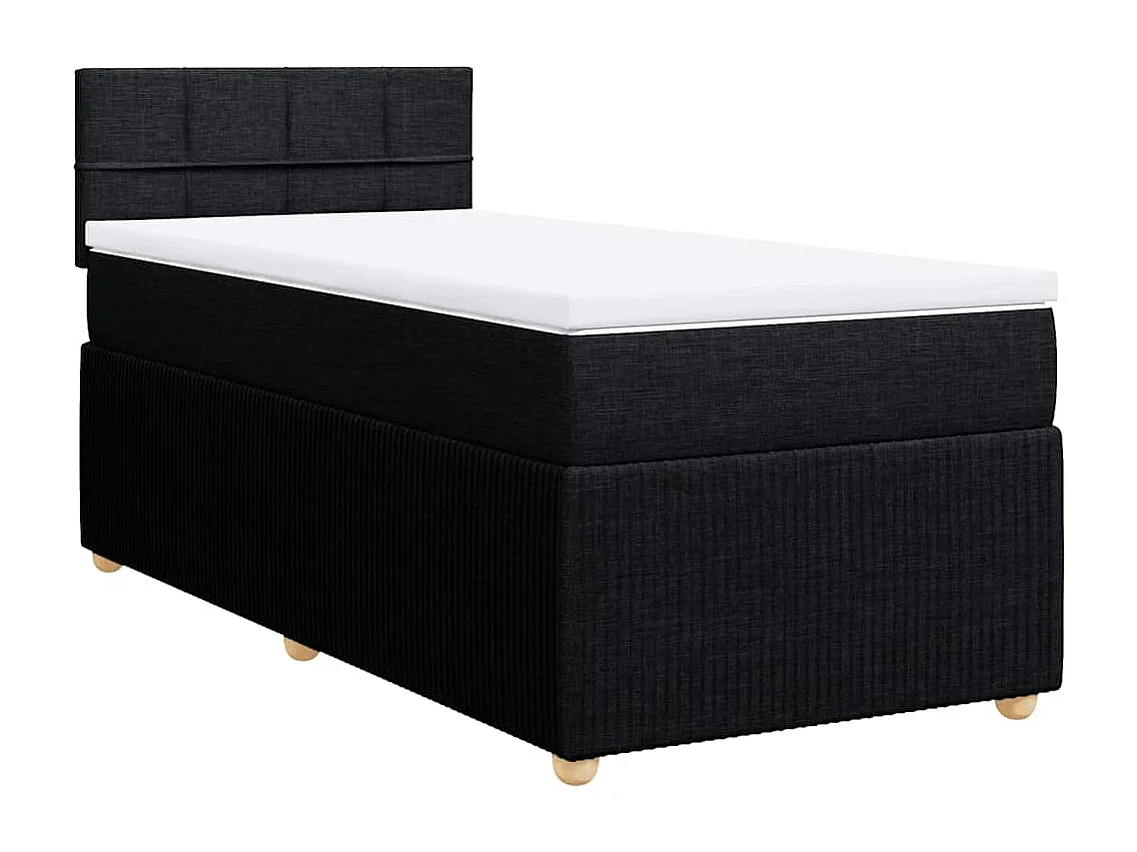 Boxspring met matras stof zwart 100x200 cm
