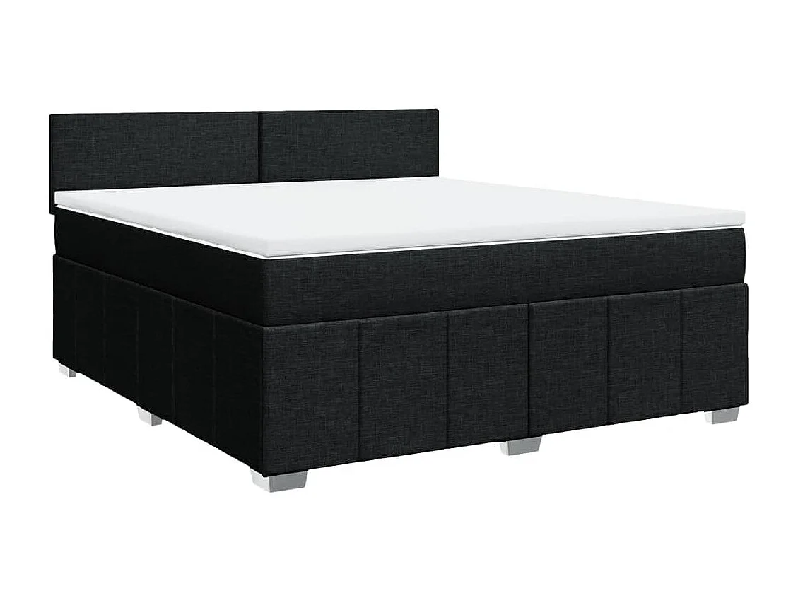 Boxspring met matras stof zwart 180x200 cm