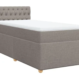 Boxspring met matras stof taupe 90×190 cm