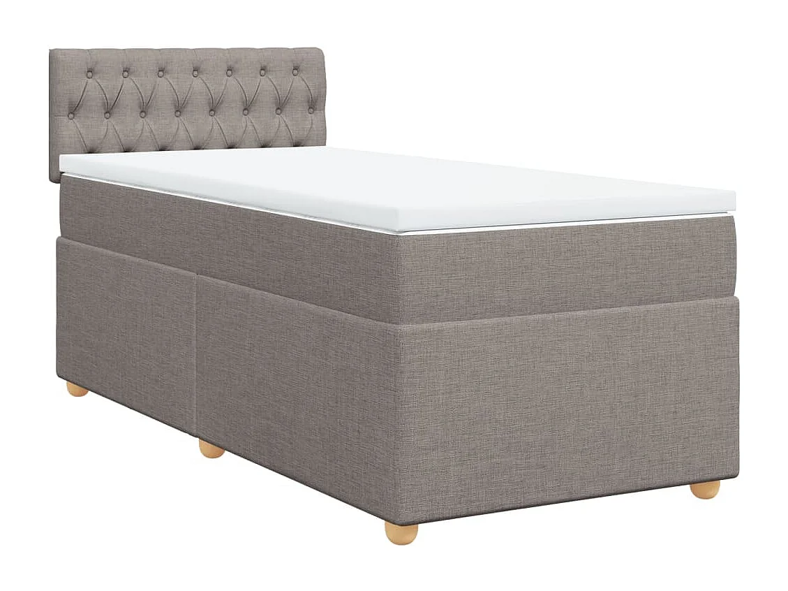 Boxspring met matras stof taupe 90x190 cm