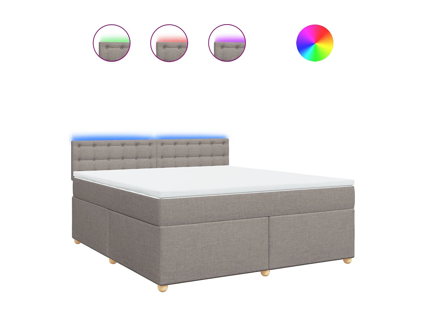 Boxspring met matras stof taupe 180x200 cm