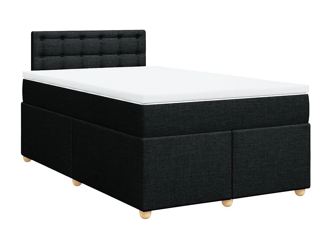 Boxspring met matras stof zwart 120x200 cm