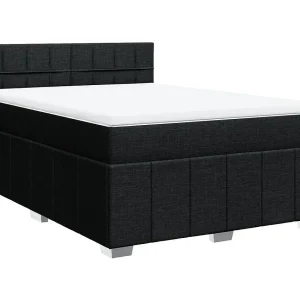 Boxspring met matras stof zwart 160×200 cm Boxspring met matras stof zwart 160×200 cm