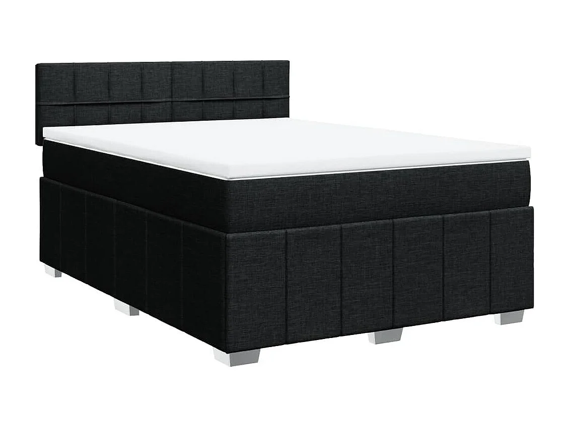 Boxspring met matras stof zwart 160x200 cm