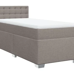 Boxspring met matras stof taupe 80×200 cm