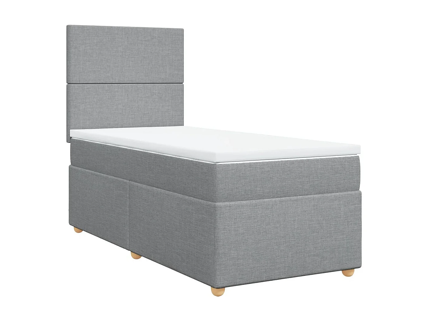 Boxspring met matras stof lichtgrijs 90x200 cm
