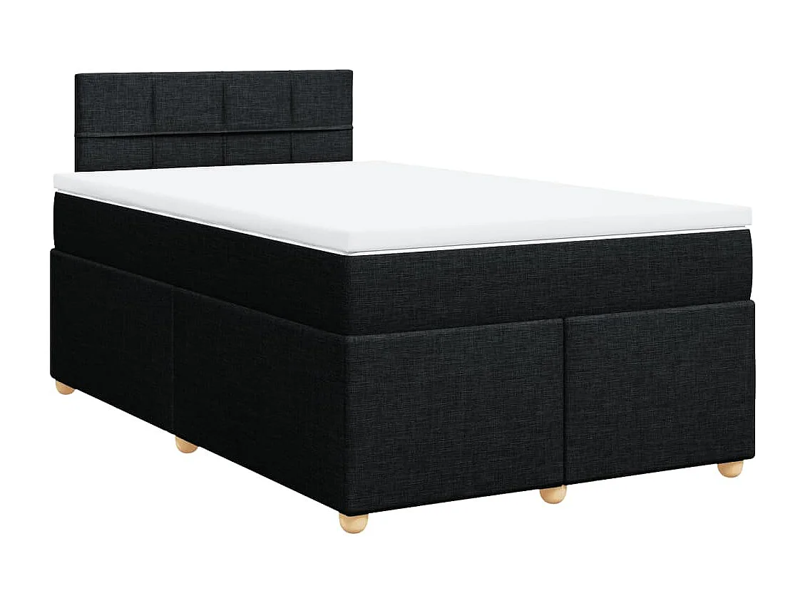 Boxspring met matras stof zwart 120x200 cm