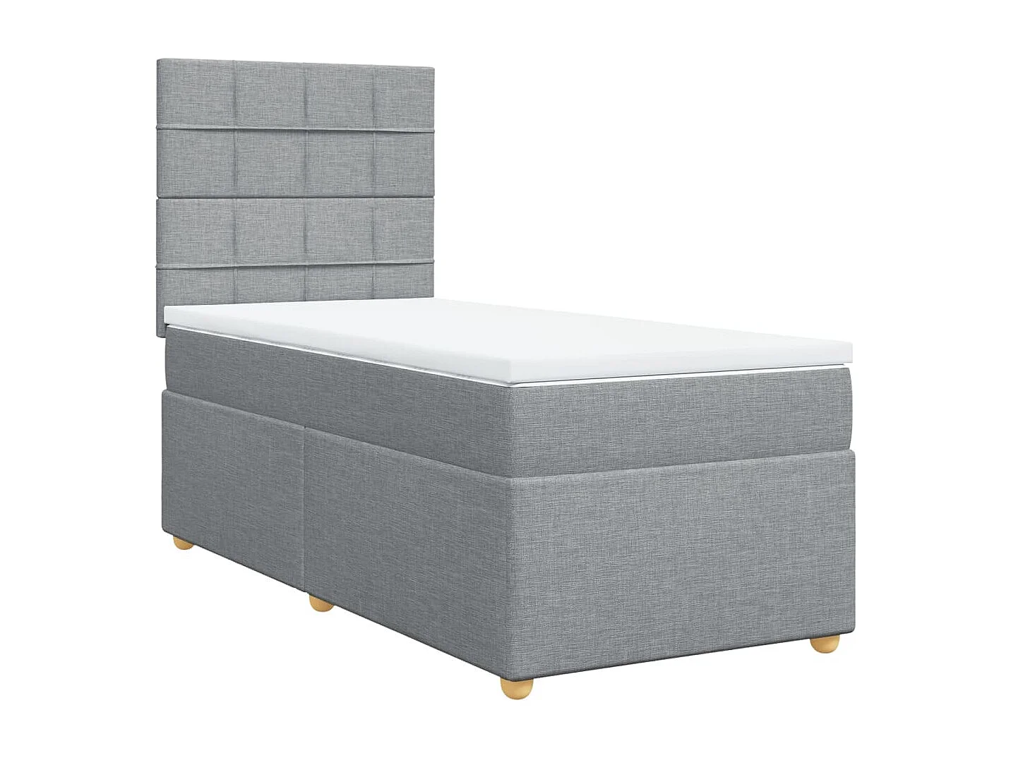 Boxspring met matras stof lichtgrijs 90x190 cm